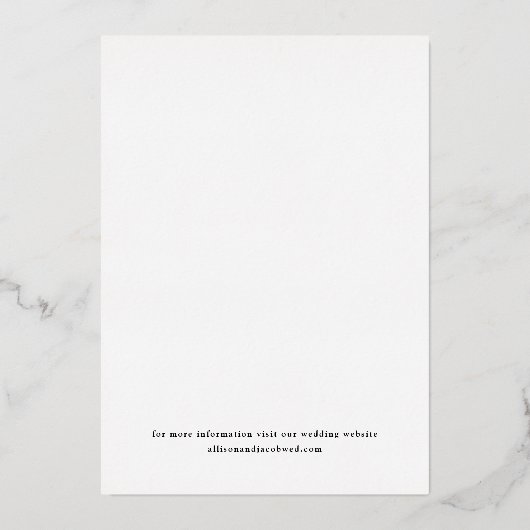 Elegant Gold Save the Date Folieneinladung (Rückseite)