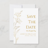Elegant Gold Save the Date Islamic Wedding  (Vorderseite)