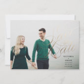 Elegant Gold Save the Date Kalligraphie Fotokarte (Vorderseite)