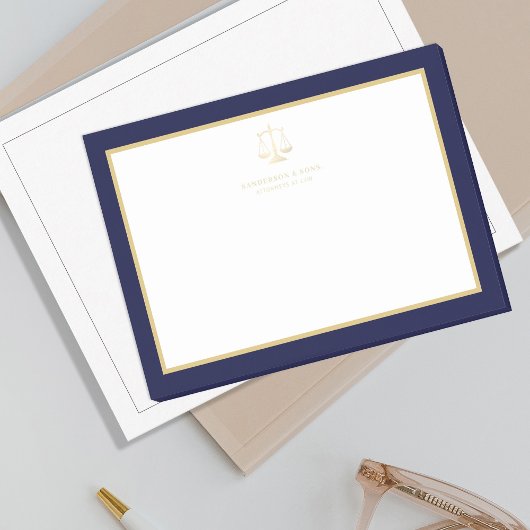 Elegant gold scales of justice logo attorney post-it klebezettel