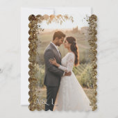 Elegant Gold Scalloped Photo Wedding Invitation Einladung (Rückseite)