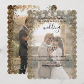 Elegant Gold Scalloped Photo Wedding Invitation Einladung (Vorne/Hinten)