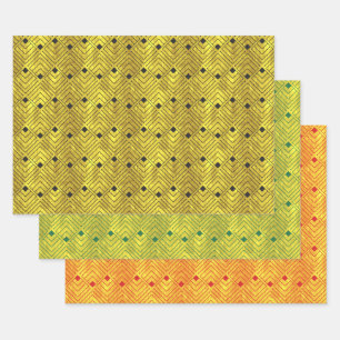 Elegant Gold Schwarz Art Deco Diamanten #2G DIY BG Geschenkpapier Set