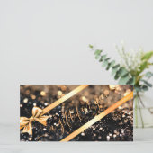 ELEGANT, GOLD, SCHWARZ, RIBBON-GESCHÄFTSBESCHEINIG (Stehend Vorderseite)