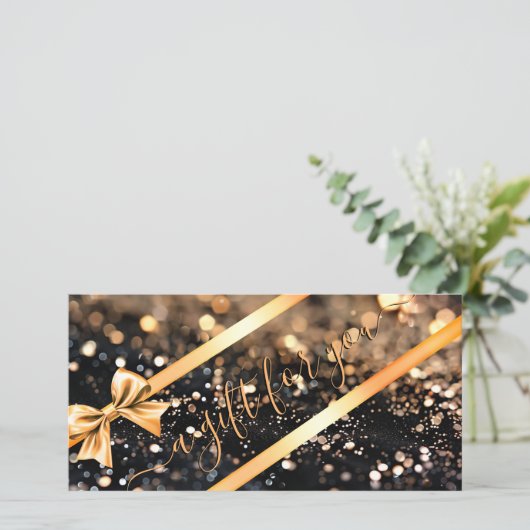 ELEGANT, GOLD, SCHWARZ, RIBBON-GESCHÄFTSBESCHEINIG (Stehend Vorderseite)