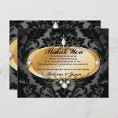 Elegant Gold schwarzen formalen Damask Hochzeit da Postkarte (Vorne/Hinten)
