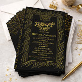 Elegant Gold Scribble Retirement Party Invitation Einladung