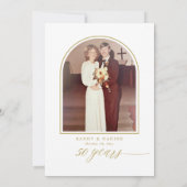 Elegant Gold Script 50th Wedding Anniversary Party Einladung (Rückseite)