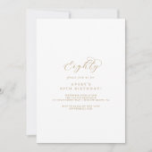 Elegant Gold Script 80. Geburtstagsparty Einladung (Vorderseite)