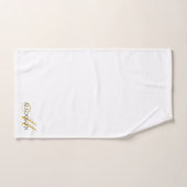 Elegant Gold Script Anfangsname Monogram White Badhandtuch Set (Handtuch)