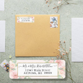 Elegant Gold Script Botanische Rosa Rose n Greener