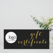 ELEGANT GOLD SCRIPT BUSINESS LOGO GIFT BESCHEINIGU (Stehend Vorderseite)