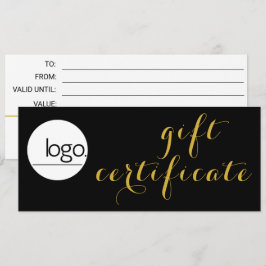ELEGANT GOLD SCRIPT BUSINESS LOGO GIFT BESCHEINIGU