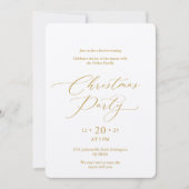 Elegant Gold Script Christmas Party Invitation Einladung (Vorderseite)