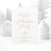 Elegant Gold Script Christmas Party Invitation Einladung