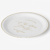 Elegant Gold Script Christmas Party  Pappteller (Schrägansicht)