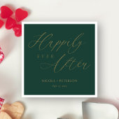 Elegant Gold Script Emerald Green Wedding Napkins Serviette