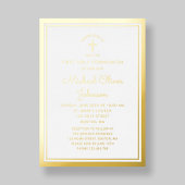 Elegant Gold Script First Communion Folieneinladung