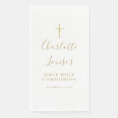Elegant Gold Script First Holy Communion Serviette (Vorderseite)