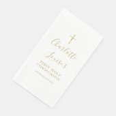Elegant Gold Script First Holy Communion Serviette (Ecke)