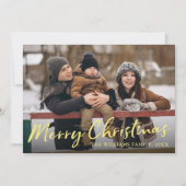 Elegant Gold Script Frohe Weihnachten 2 Foto (Vorderseite)