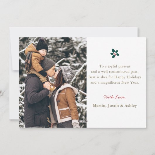 Elegant Gold Script Frohe Weihnachten 2 Foto (Rückseite)