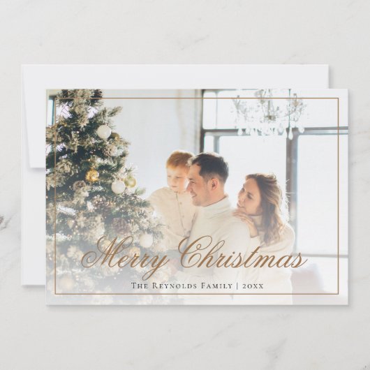 Elegant Gold Script Frohe Weihnachten Foto (Vorderseite)