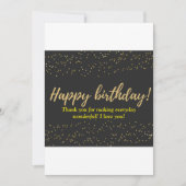 Elegant Gold Script Happy Birthday - Confetti Einladung (Vorderseite)
