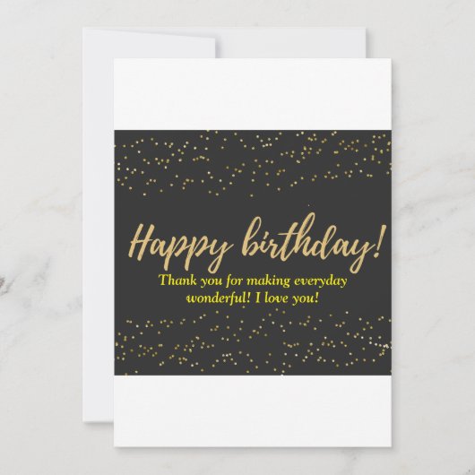 Elegant Gold Script Happy Birthday - Confetti Einladung (Vorderseite)
