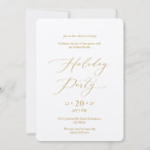 Elegant Gold Script Holiday Party Invitation Einladung (Vorderseite)