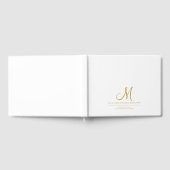 Elegant Gold Script Initial Wedding Monogram Gästebuch (Voll)