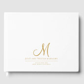Elegant Gold Script Initial Wedding Monogram Gästebuch (Vorderseite)