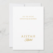 Elegant Gold Script Islamic Wedding Place Card (Vorderseite)