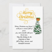 Elegant Gold Script Merry Christmas Card with Tree Einladung (Vorderseite)