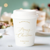 Elegant Gold Script “Merry Christmas” Pappbecher