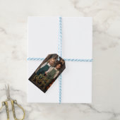 elegant gold script merry christmas photo holiday geschenkanhänger (Mit Garn)