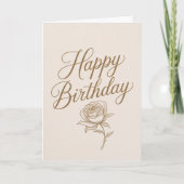 Elegant Gold Script Minimalist Birthday Card Karte (Vorderseite)