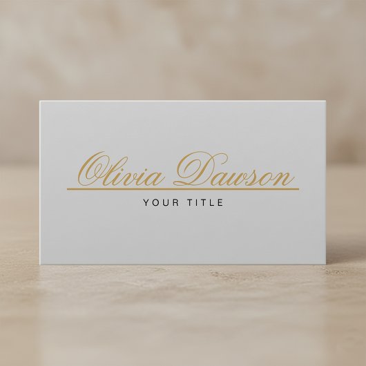 Elegant Gold Script Minimalist Visitenkarte