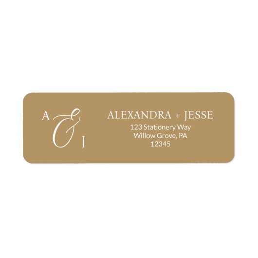 Elegant Gold Script Monogram (Vorne)