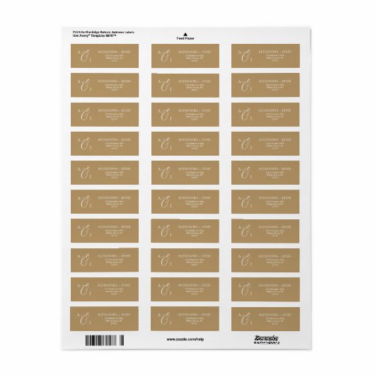 Elegant Gold Script Monogram (Vorne)