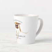 Elegant Gold Script Monogram Graduation Milchtasse (Rechte Ecke)