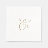 Elegant Gold Script Monogram Wedding Napkins Serviette (Vorderseite)