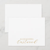 Elegant Gold Script Name Typography Mitteilungskarte (Vorne/Hinten)