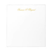 Elegant Gold Script Personalized Note Pad Notizblock (Vorderseite)