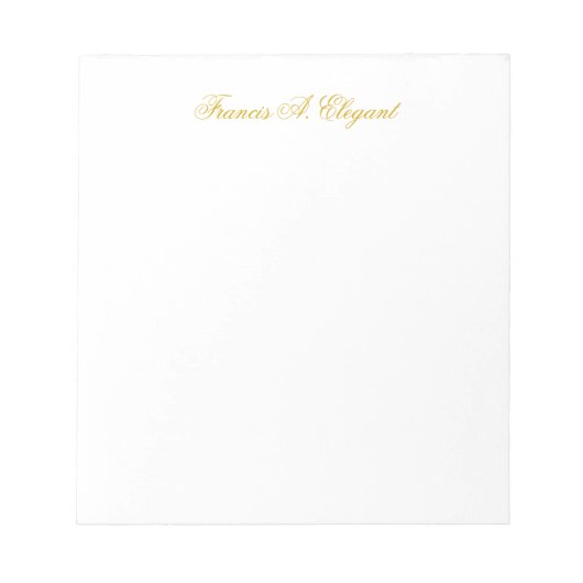 Elegant Gold Script Personalized Note Pad Notizblock (Vorderseite)