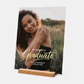 Elegant Gold Script Photo Graduation  Acrylschild (Winkel)