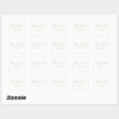 Elegant Gold Script Wedding Dankeschön Sticker (Blatt)