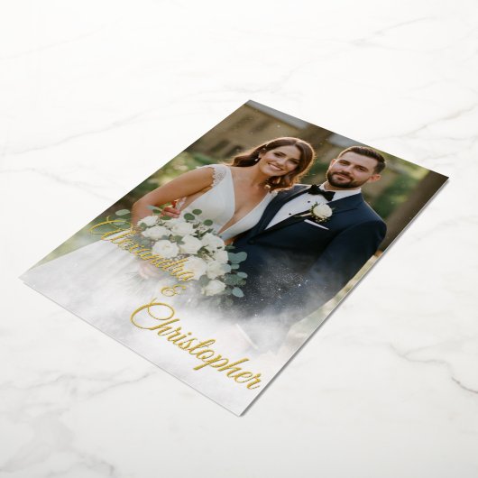 Elegant Gold Script Wedding Folieneinladung (Gedreht)