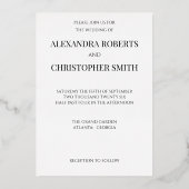 Elegant Gold Script Wedding Folieneinladung (Rückseite)