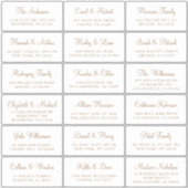 Elegant Gold Script Wedding Guest Address Aufkleber (Vorderseite)